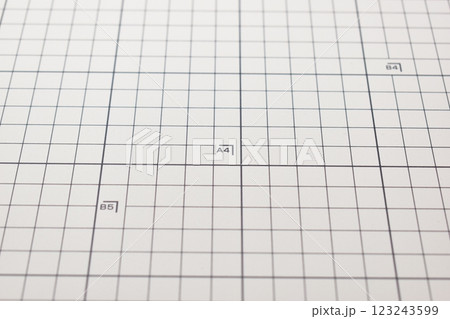 gray cutting mat board background with line and scale measure guide pattern for object art design 123243599