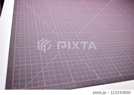 black cutting mat board background with line and scale measure guide pattern for object art design 123243600