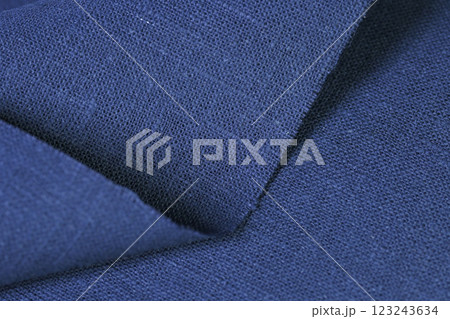 blue hemp viscose natural fabric cloth color, sackcloth rough texture of textile fashion 123243634