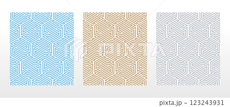 Set of abstract geometric patterns. Seamless vector backgrounds. Colored ornaments Graphic modern patterns Simple lattice graphic design 123243931