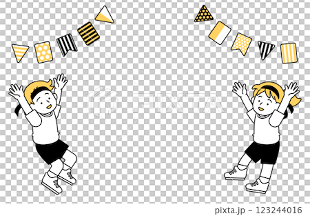 有趣的運動會框架插圖框架複製空間 123244016