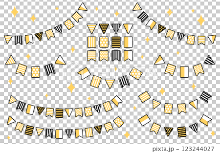Garland decoration with athletic meet motif, line material, vector illustration material, simple, cute 123244027