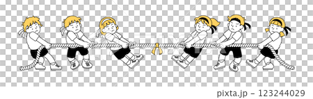 Tug of war vector illustration Sports day Physical education class Simple Cute Elementary school Junior high school Tug of war vector illustration Sports day Physical education class Simple Cute Elementary school Junior high school 123244029