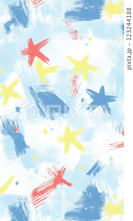 Colorful abstract pattern with stars and brush strokes on light background Colorful abstract pattern with stars and brush strokes on light background 123244188