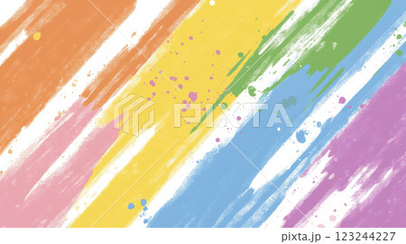 Colorful abstract background with vibrant brush strokes and splashes 123244227