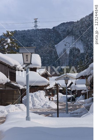 雪の若狭鯖街道熊川宿の風景 雪の若狭鯖街道熊川宿の風景 123244848