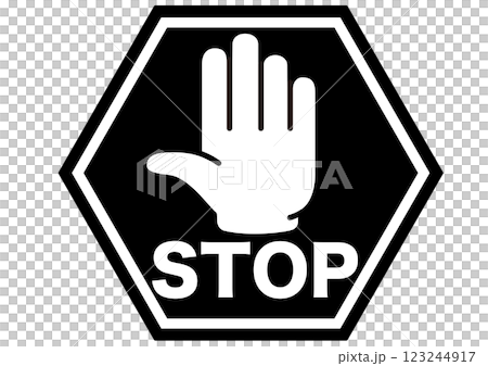 ストップ,立入禁止,止まれ,危険,危ない,禁止,警告,注意,制限,生活,防止,マーク,アイコン 123244917