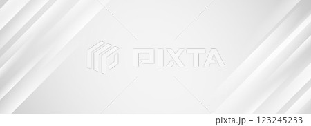 Diagonal grey gradient lines background. Abstract silver stripe wallpaper. Abstract gray tech backdrop. Oblique gris texture for design template, poster, banner, flyer, brochure, presentation. Vector 123245233