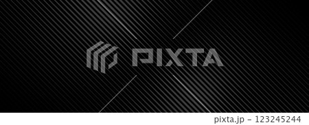 Black oblique straight line background. Modern dark linear abstract wallpaper. Luxury stripe gradient texture. Grey diagonal line backdrop for flyer, banner, poster, cover, presentation. Vector 123245244