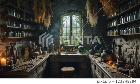 ファンタジーの魔法使いのアトリエ 123248294