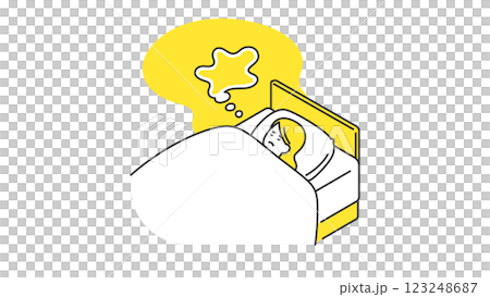 睡眠：なかなか眠れない女性 123248687