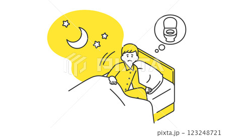 睡眠：夜中にトイレに行きたくなる男性 123248721
