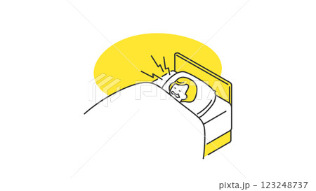 睡眠：歯ぎしりやいびきをかくシニア女性 123248737