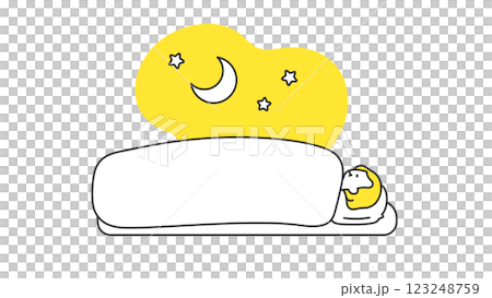 睡眠:布団で横になって眠るシニア女性 睡眠:布団で横になって眠るシニア女性 123248759