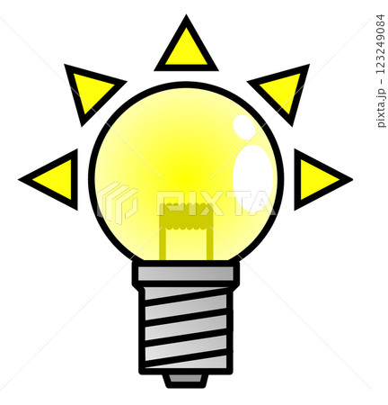 電球が光って明るくなるイメージのイラスト 123249084