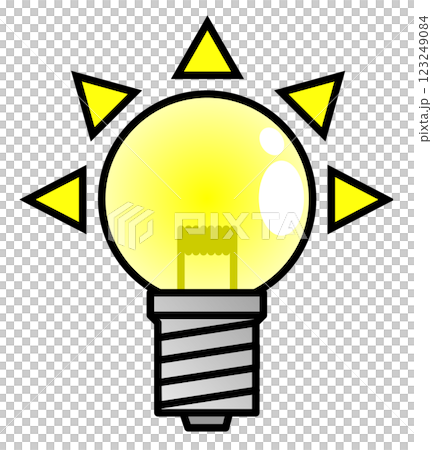 Illustration of a light bulb shining and becoming brighter Illustration of a light bulb shining and becoming brighter 123249084