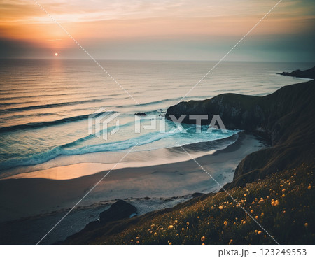 波が打ち寄せる波 波が打ち寄せる波 123249553