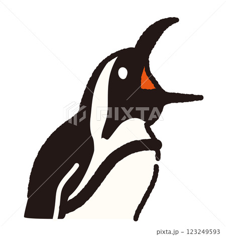 鳴くペンギンのかわいいイラスト素材 鳴くペンギンのかわいいイラスト素材 123249593
