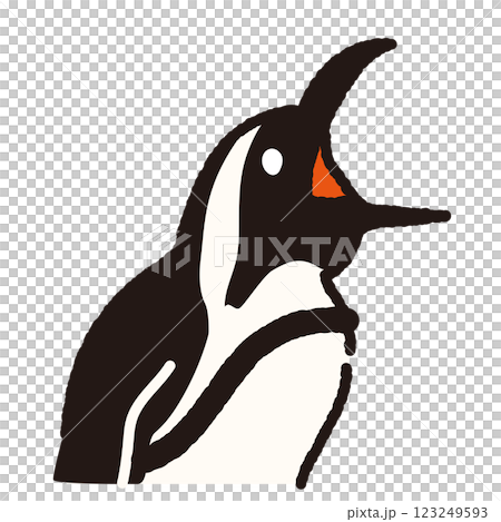 鳴くペンギンのかわいいイラスト素材 鳴くペンギンのかわいいイラスト素材 123249593