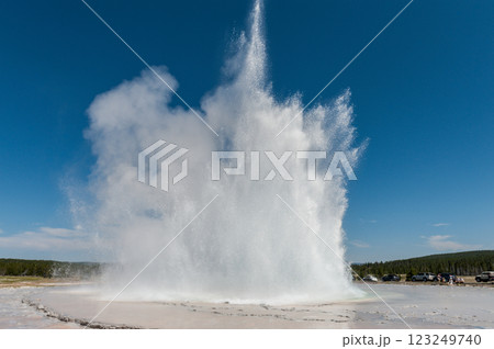Geyser eruption in Yellowstone 123249740