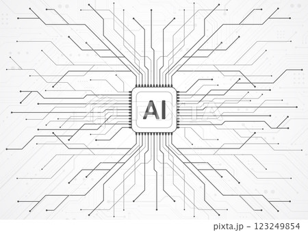 Abstract artificial intelligence circuit line design. Machine learning. Smart network digital technology. AI. Vector illustration Abstract artificial intelligence circuit line design. Machine learning. Smart network digital technology. AI. Vector illustration 123249854