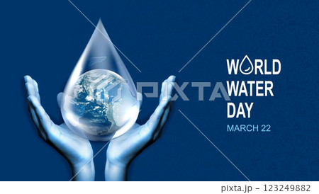 World Water Day. hands hold water drop. accelerating change. Saving water and world environmental protection concept. clean renewable energy. water for peace. Elements of this image furnished by NAZA. World Water Day. hands hold water drop. accelerating change. Saving water and world environmental protection concept. clean renewable energy. water for peace. Elements of this image furnished by NAZA. 123249882