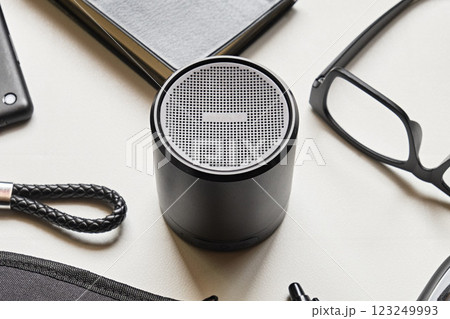 白背景の上のBluetoothスピーカー 白背景の上のBluetoothスピーカー 123249993