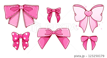 Y2k style pink bows collection 123250179