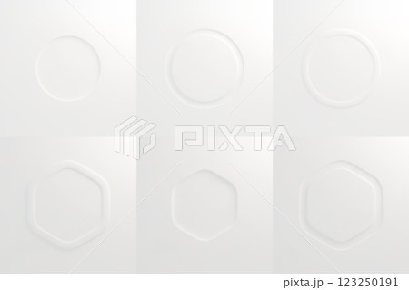Geometric emboss frames set on white background 123250191