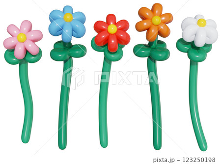 colorful balloon flower 3D graphic colorful balloon flower 3D graphic 123250198