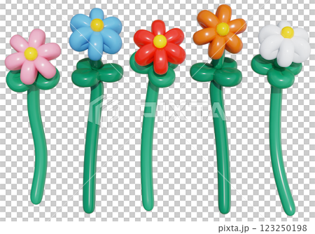 colorful balloon flower 3D graphic colorful balloon flower 3D graphic 123250198