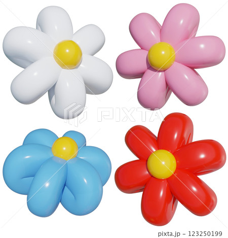 colorful balloon flower 3D graphic 123250199