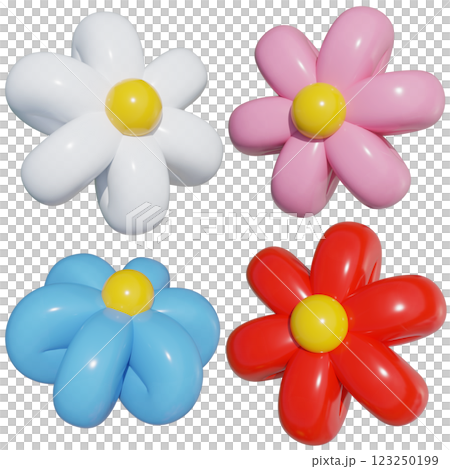 colorful balloon flower 3D graphic 123250199