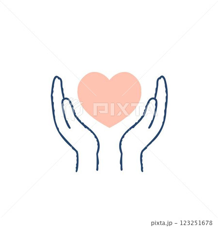 ハートを包み込む手 123251678