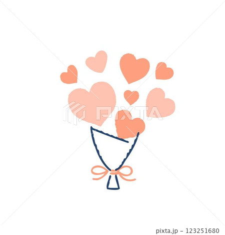 ハートがいっぱいのブーケ 123251680