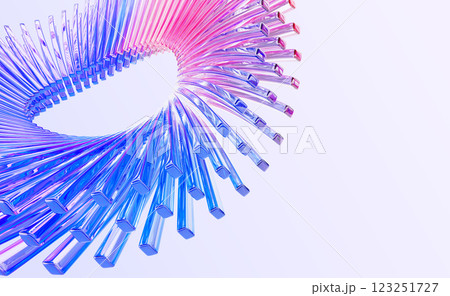 Abstract 3d background with glass circle of holographic gradient lines. Futuristic digital tech banner with circular speed effect. Render rainbow wallpaper with curve wave ring shape. 3D illustration Abstract 3d background with glass circle of holographic gradient lines. Futuristic digital tech banner with circular speed effect. Render rainbow wallpaper with curve wave ring shape. 3D illustration 123251727