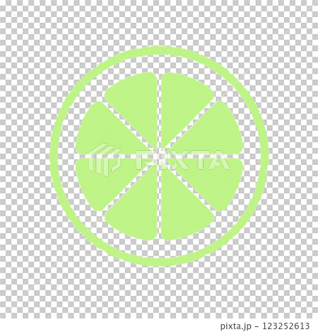 Stamp-style illustration of lime slices Stamp-style illustration of lime slices 123252613