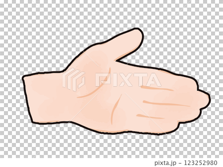 Hand-drawn illustration of the left hand Hand-drawn illustration of the left hand 123252980