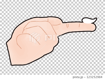 1FTUの薬剤を人差し指に乗せた左手の手描きイラスト 123252984