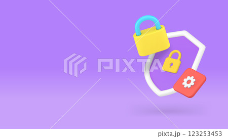 Data information security settings protection technology banner copy space vector illustration 123253453