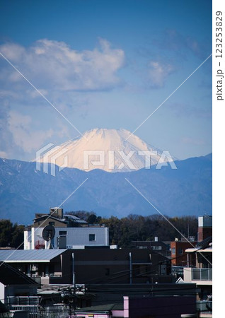 横浜市大倉山の街から見た富士山 横浜市大倉山の街から見た富士山 123253829