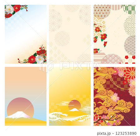 モダン和風背景 123253890