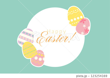 イースターエッグのフレーム素材-グリーン イースターエッグのフレーム素材-グリーン 123254169