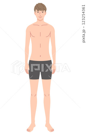 男性　体型　骨格モデル　骨格ウェーブ 123254361