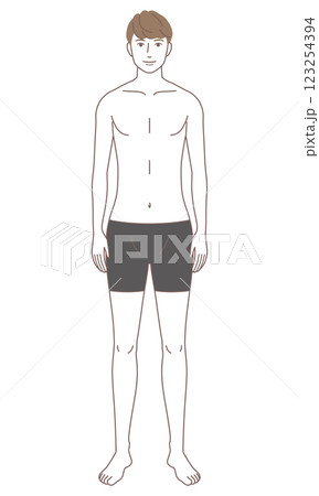 男性　体型　骨格モデル　骨格ウェーブ 123254394
