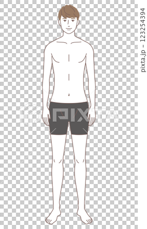 男性　体型　骨格モデル　骨格ウェーブ 123254394