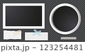 Set of photo frame picture with stickers 123254481