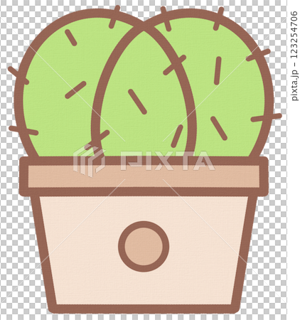 Cute Barrel Cactus Hand Drawn element Cute Barrel Cactus Hand Drawn element 123254706