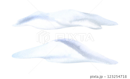 Watercolor snowdrifts illustration set isolated on white. Hand drawn snow hills elements for winter landscape designs and Christmas greetings. North wintertime outdoor nature Watercolor snowdrifts illustration set isolated on white. Hand drawn snow hills elements for winter landscape designs and Christmas greetings. North wintertime outdoor nature 123254718
