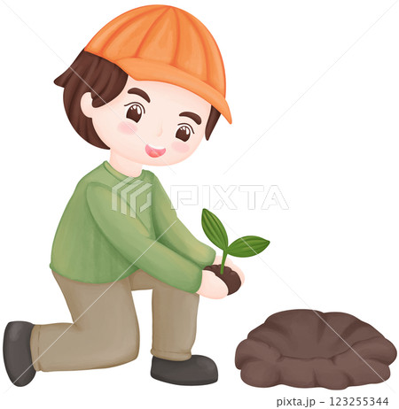 Tree planting activity illustrated by Earth Day Tree planting activity illustrated by Earth Day 123255344